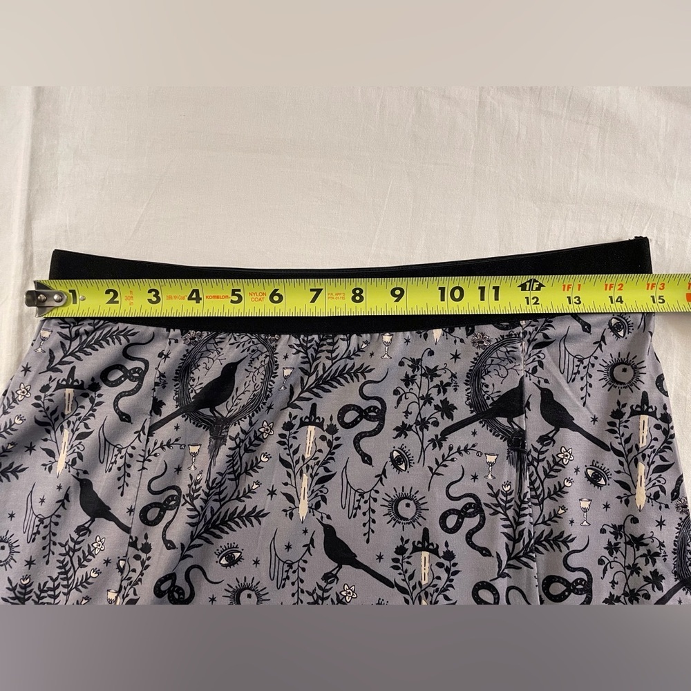 Maxi Skirt with Gothic Symbols Gray & Black Size L - Picture 11 of 15